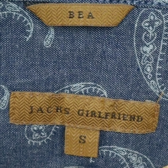 🌼BEA Jach's Girlfriend Coral and Blue Checkered Plaid Flannel Shirt🌼 - Picture 4 of 5